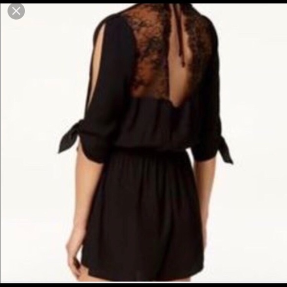 Black Romper with Lacy Back - Picture 3 of 4